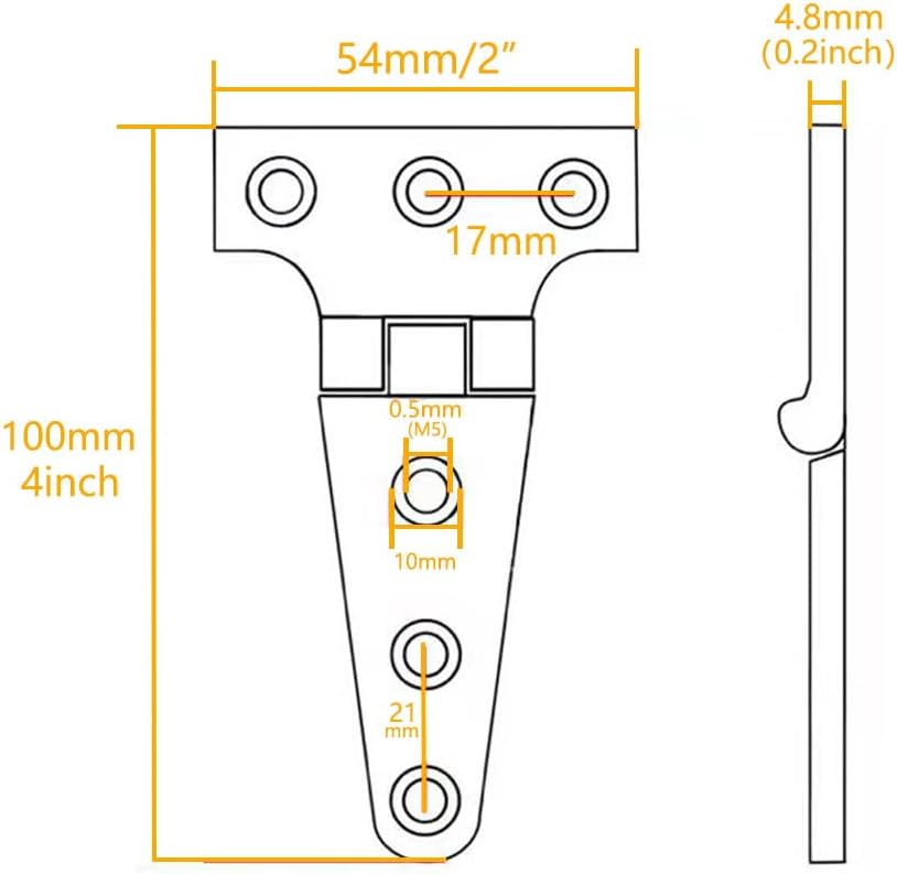 Plowatxi Bisagra de fundición de barco en forma de T, acero inoxidable 316, bisagra de puerta de hardware marino resistente para lancha, yate, 4 x 2