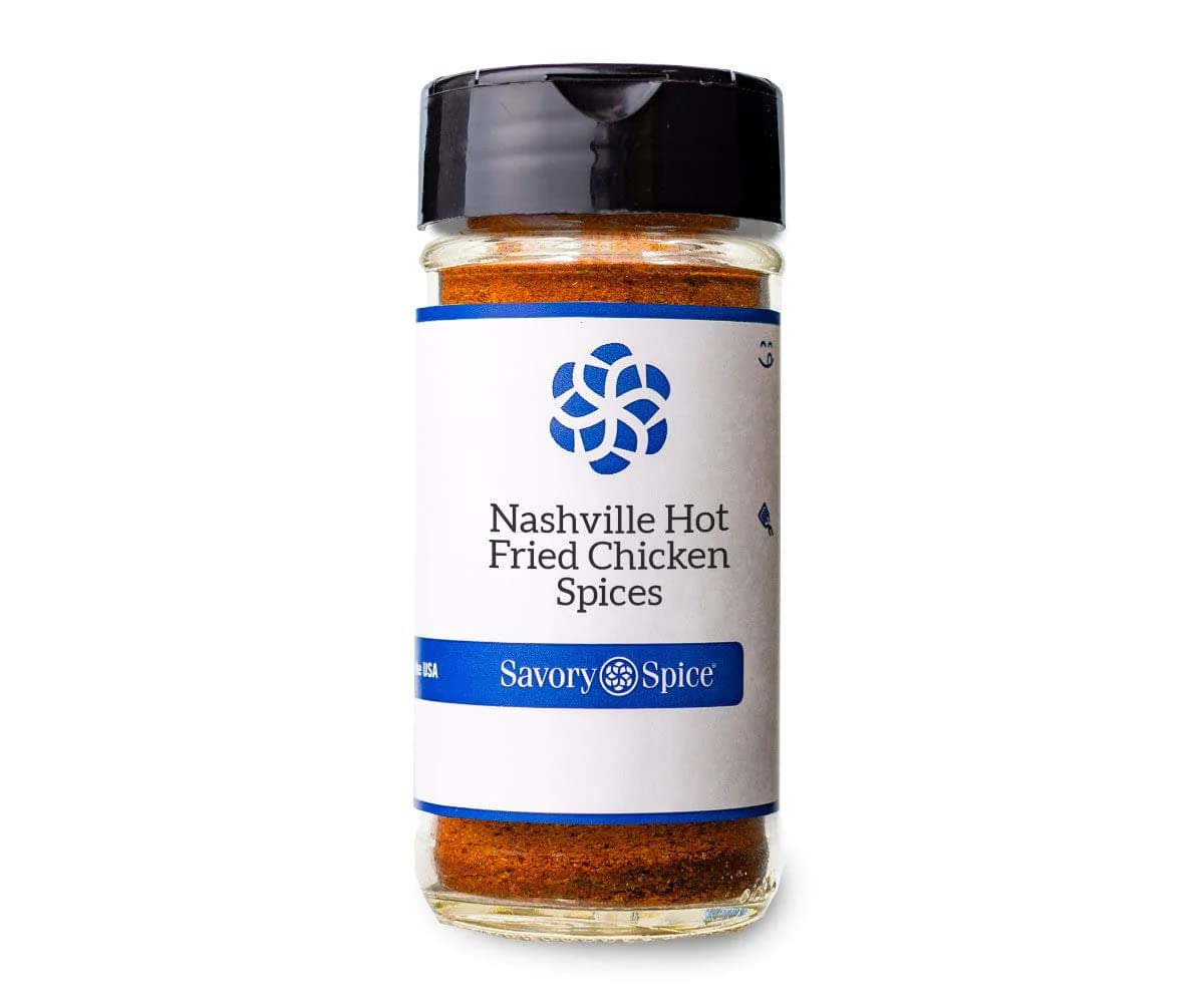 Savory Spice Nashville – Especias de pollo frito caliente – Nashville condimento de pollo caliente para pollo frito picante (tarro medio – Neto 2.4