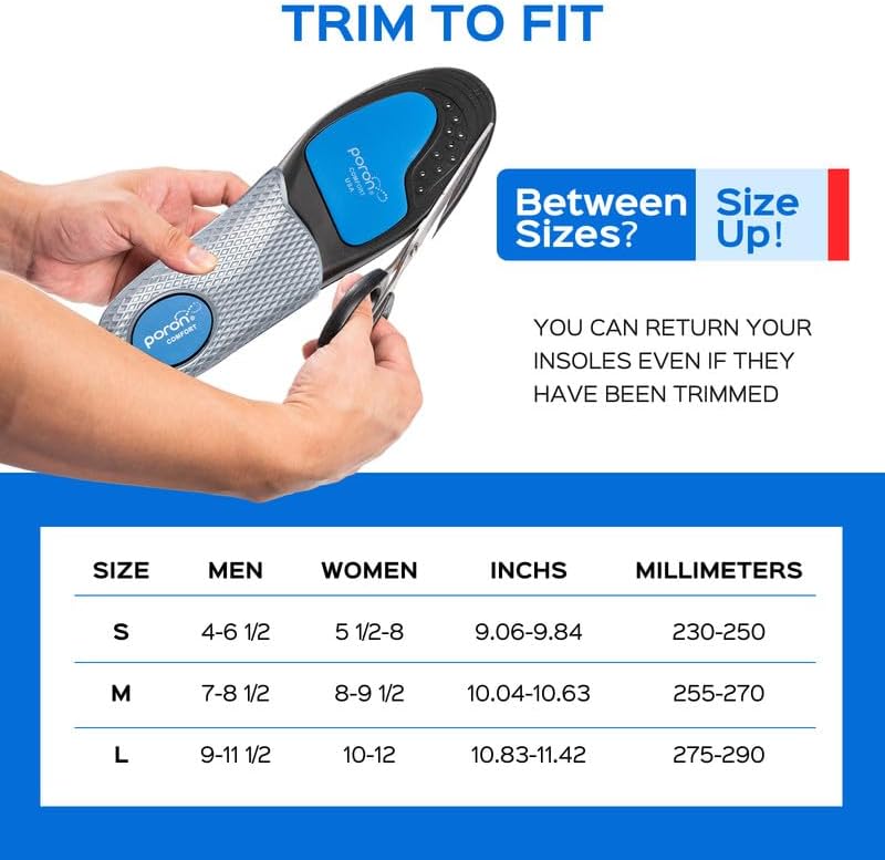 2 pares 4 piezas Plantillas de zapatos para aliviar la fascitis plantar, plantillas de arco alto flexibles de apoyo para hombres y mujeres, para