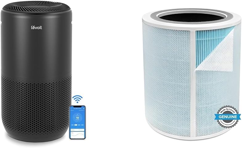 LEVOIT Purificadores de aire para el hogar, habitación grande de hasta 1980 pies cuadrados en 1 hora con monitor de calidad del aire, filtro de