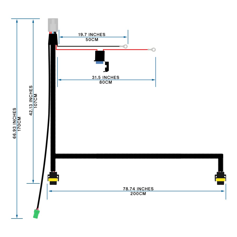 NSLUMO H10 H12 – Conector de arnés de cableado de relé de luz antiniebla con interruptor de encendidoapagado para 2019+ Toyo’ta RAV4 Corolla Tundra