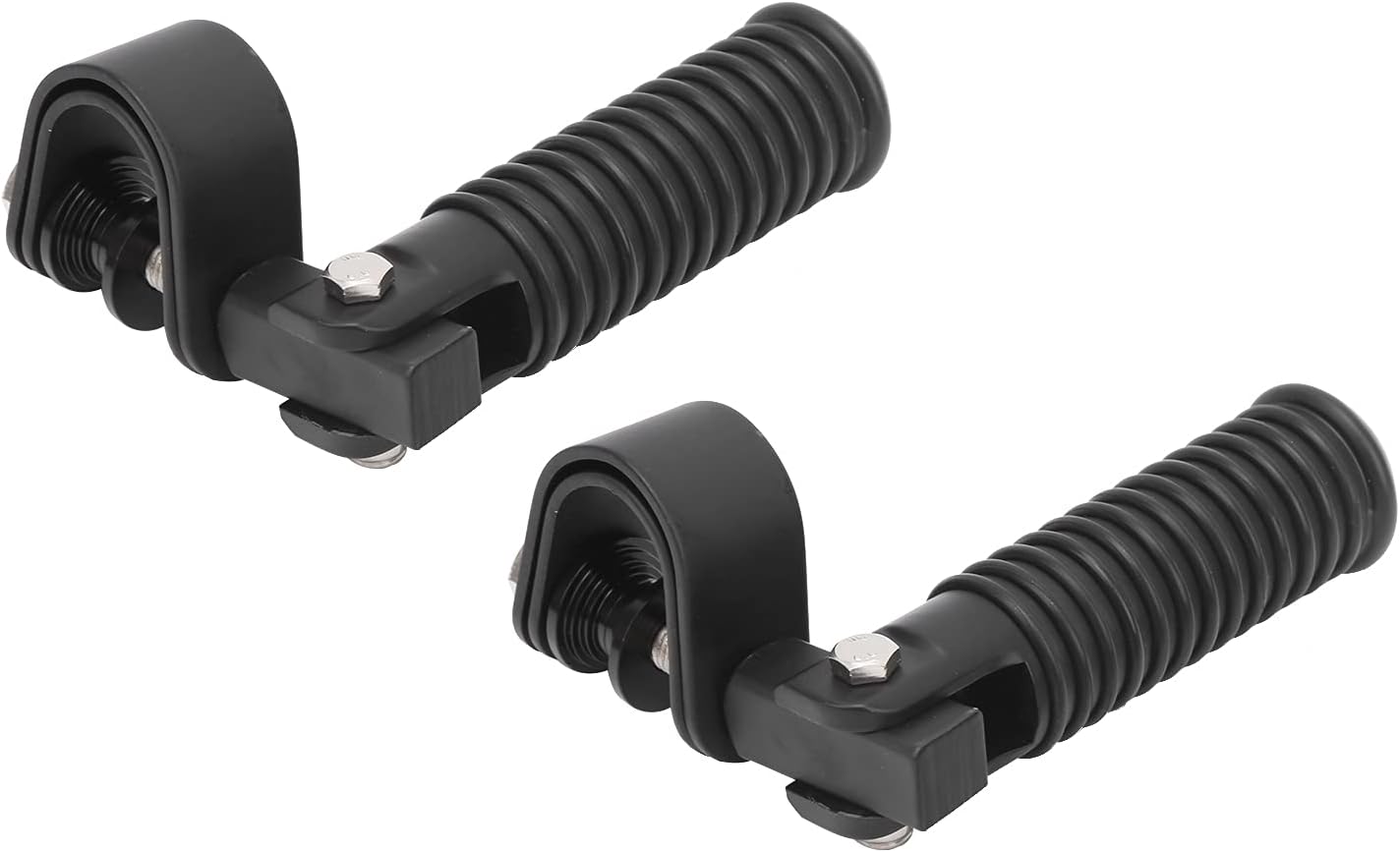 KIMISS Estriberas universales de motocicleta para barras de choque, soportes de clavijas plegables de 1 pulgada para autopista de 1 pulgada (negro)
