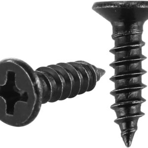 JQK Tornillo negro #4 x 12″, cabeza plana Phillips Tornillo para madera 18-8 SS galvanoplastia acero inoxidable negro, 4 x 12 pulgadas, 100 piezas, JQK Tornillo negro #4 x 12″, cabeza plana Phillips Tornillo para madera 18-8 SS galvanoplastia acero inoxidable negro, 4 x 12 pulgadas, 100 piezas,