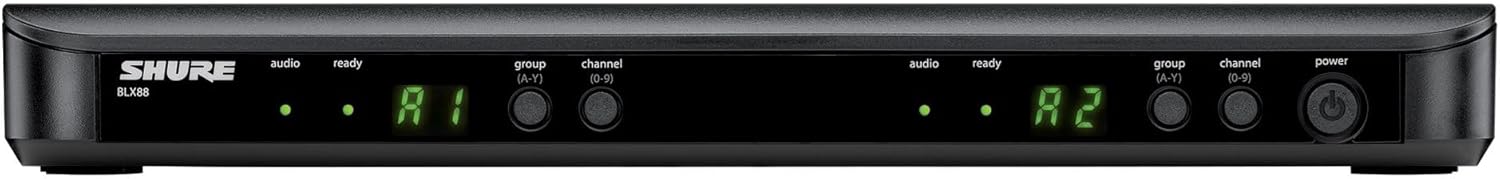 Shure – Sistema de micrófono inalámbrico UHF BLX288SM58, para iglesia, karaoke, duración de la batería de 14 horas, rango de 300 pies, (2)