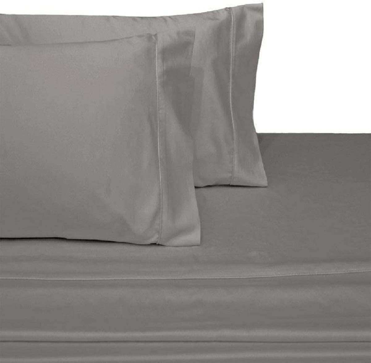 Sábanas de cama de agua de microfibra de tamaño Queen color gris sólido con accesorio de poste. Poste no incluido