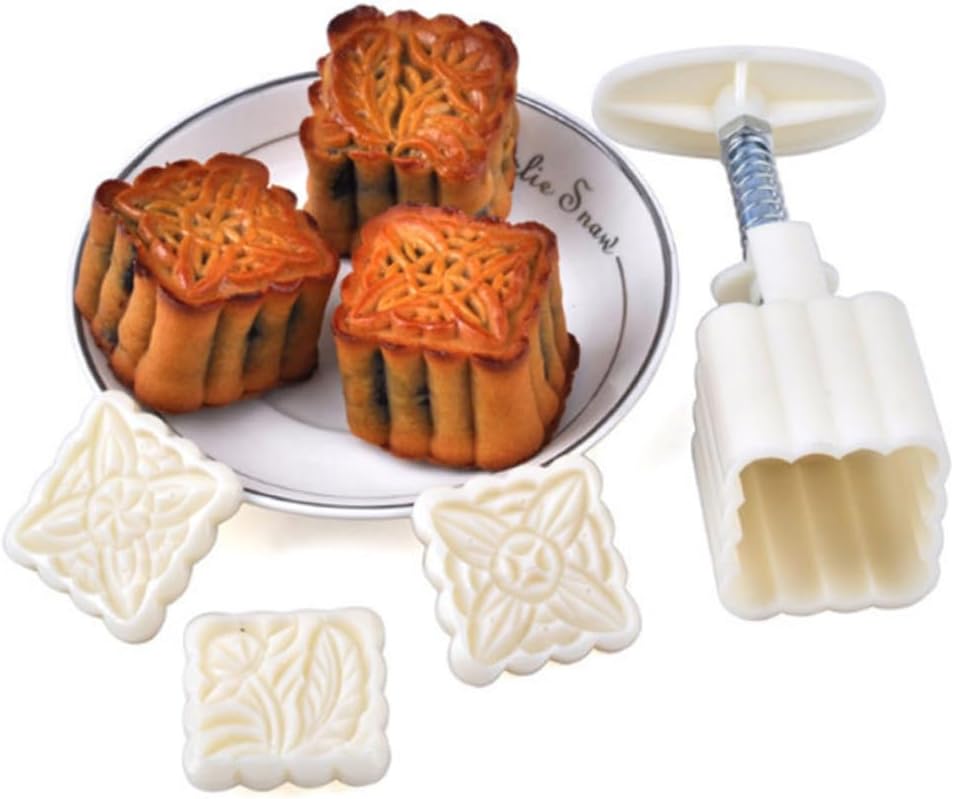 HOMSFOU 32 piezas de prensa de galletas de pastel de flores, decoración de bricolaje pastel de luna de rosa, molde de postre de flores, prensa de