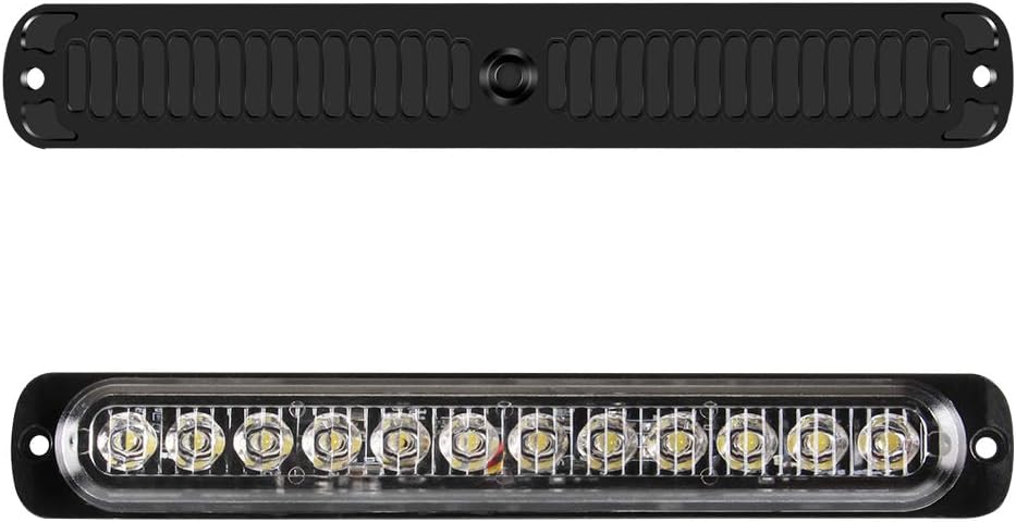 Barra de luz estroboscópica de emergencia blanca de 12 LED, 18 modos intermitentes, montaje en superficie ultrafina, luz intermitente, luces de