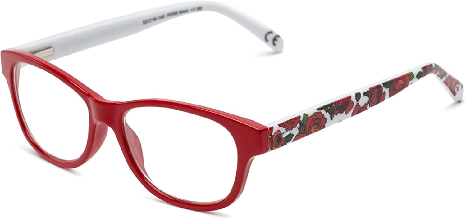 Sofia Vergara x Foster Grant Linda – Lentes de lectura con luz azul multienfoque para mujer, cuadrados, rojo, 2, Rojo –