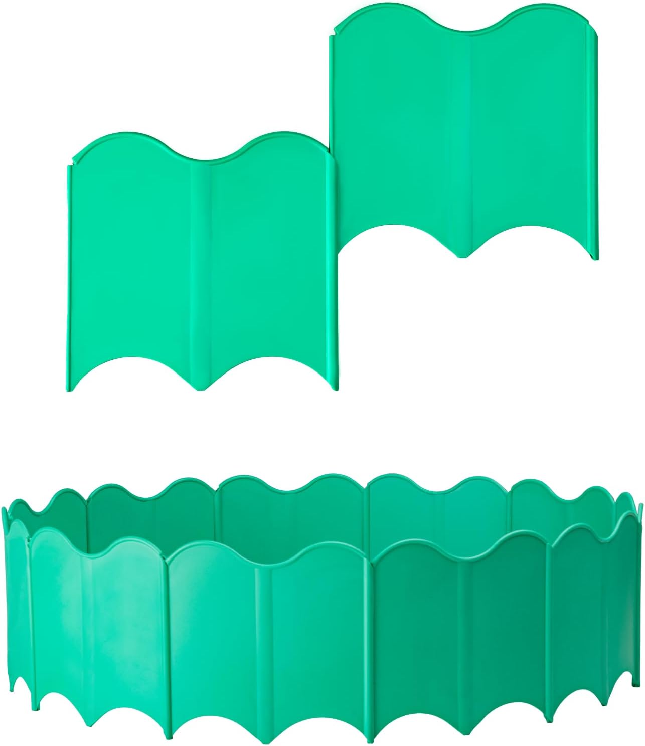 JULMAI Borde de jardín, 20 bordes entrelazados de 6 x 6 pulgadas, borde de plástico para valla de jardín, flexible sin excavación para paisajismo,