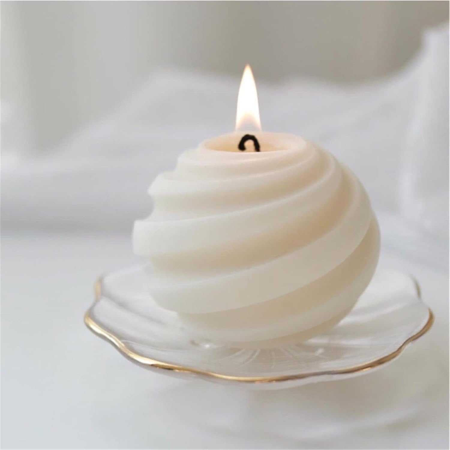Molde de silicona para velas de bola de rosca, cera de jabón, fondant, pastel de chocolate, caramelo, molde para hornear, yeso, resina epoxi, molde