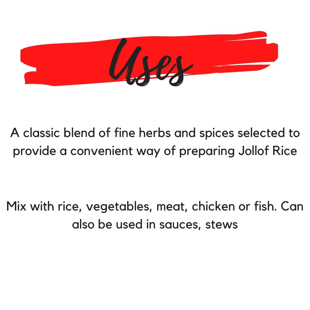 Colour Flavour Jollof Rice Spice  Sabroso arroz Jollof ahumado en minutos  El condimento perfecto para el arroz  Hecho con hierbas y superalimentos