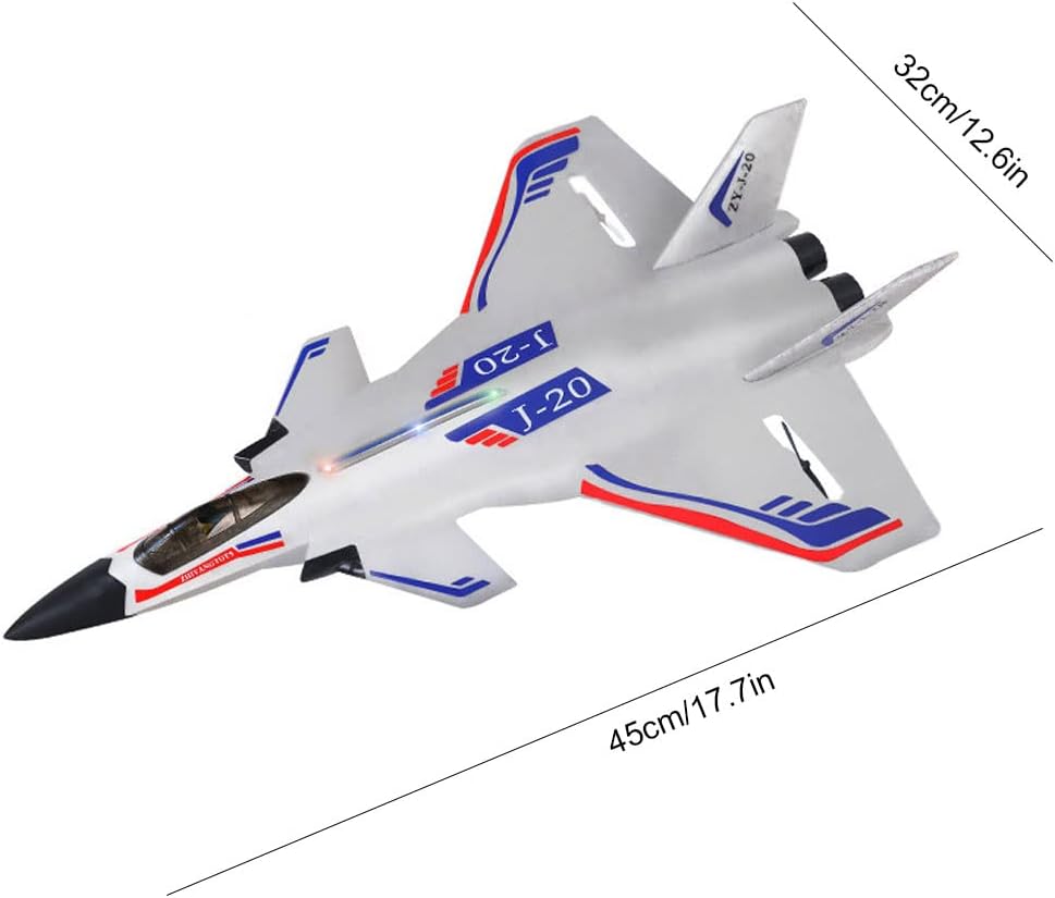 Avión RC Fighter Jet con control remoto, control de 2.4 GHz, distancia de vuelo de 116.8 pies, cuerpo ligero y flexible resistente a los impactos,