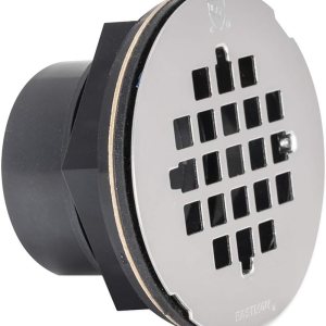 EZ-FLO Desagüe de ducha redondo de ABS de 2 pulgadas con rejilla de acero inoxidable, negro, 15316 EZ-FLO Desagüe de ducha redondo de ABS de 2 pulgadas con rejilla de acero inoxidable, negro, 15316