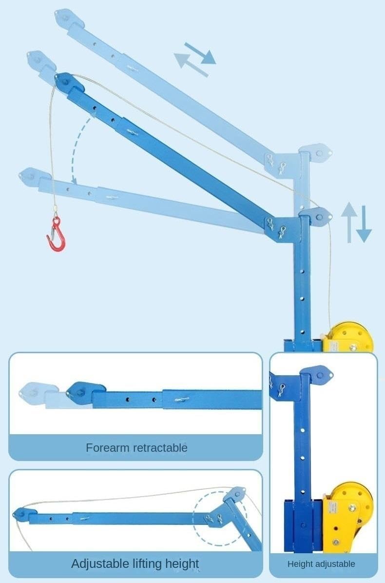 Alzamiento plegable de manivela móvil de la grúa, grúa de elevación portátil de la elevación del vehículo en el hogar (color  cabrestante