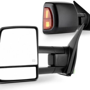 SCITOO Espejos de remolque aptos para Toyota 2007-2017 para Tundra 2008-2017 para Toyota para Sequoia con control de potencia, señal de giro SCITOO Espejos de remolque aptos para Toyota 2007-2017 para Tundra 2008-2017 para Toyota para Sequoia con control de potencia, señal de giro