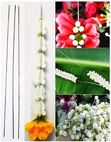 Juego de 10 piezas de aguja larga 14 acero inoxidable Lei Malai Tailandia flores artesanías de cuentas y accesorios de costura DIY
