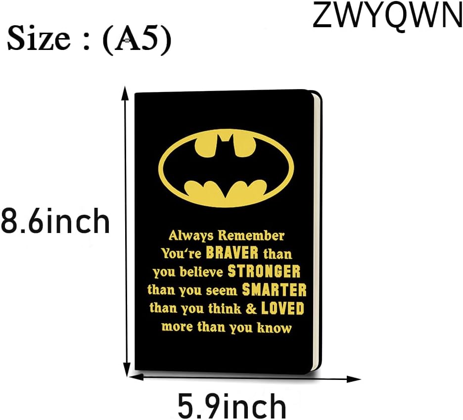 ZWYQWN Batman Lover Gifts – Cuaderno de cuero para hombres y mujeres, fanáticos de las películas de televisión, regalo de cumpleaños para hijo,