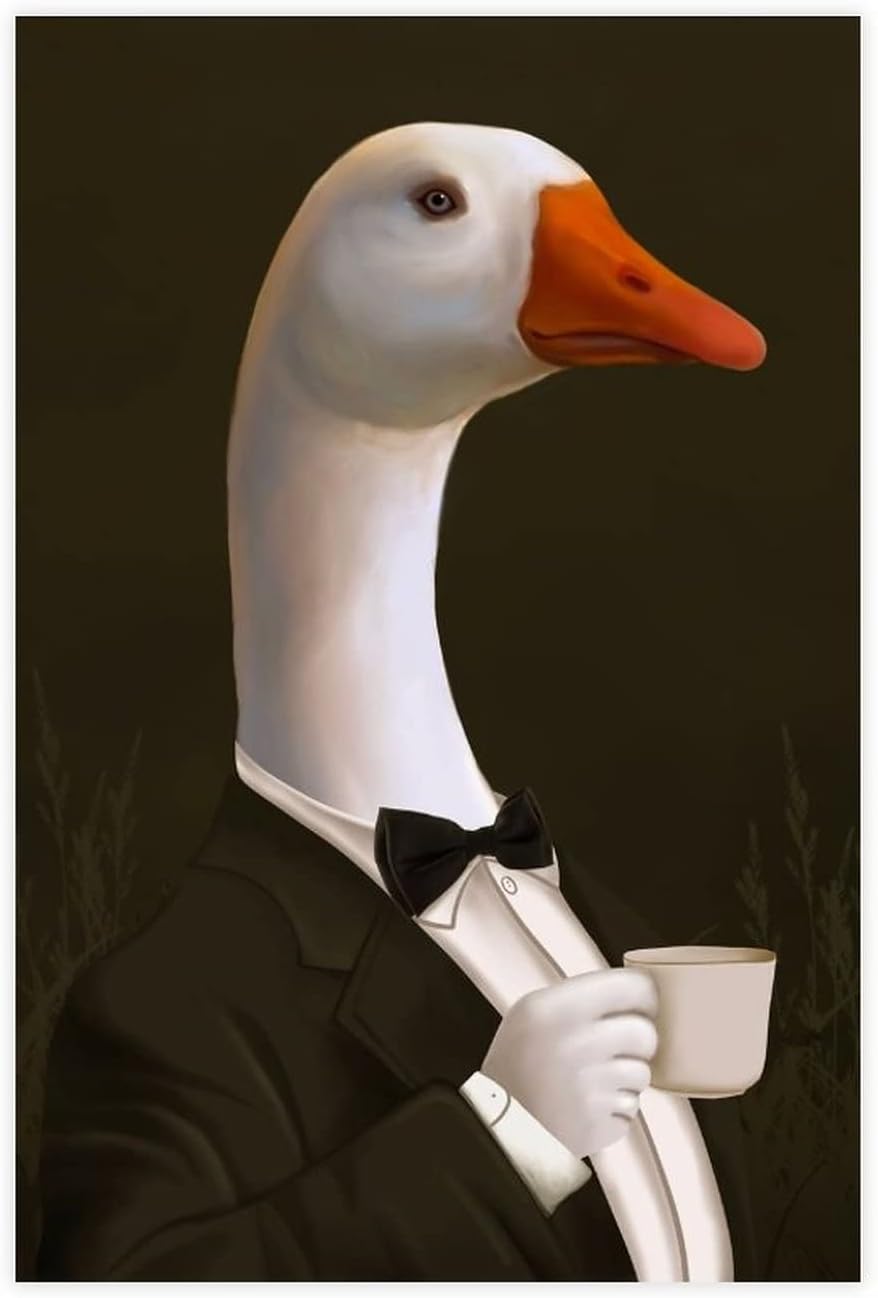 XZHFB – Elegante póster de caballero con lienzo de café, pintura de póster, arte de pared, pinturas para sala de estar, dormitorio, estilo sin