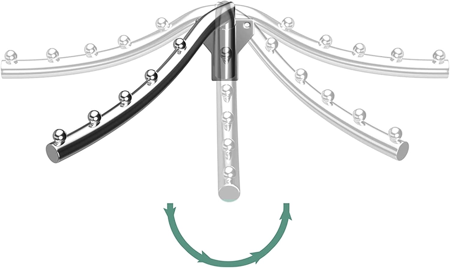 Perchero plegable de pared para colgar ropa, soporte para brazo oscilante, ganchos de ropa de acero inoxidable, sistema de suspensión de ropa que