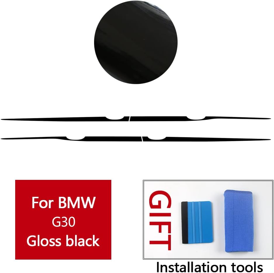 Calcomanía de líneas de cintura para falda lateral de puerta de coche, compatible con BMW Serie 5 G30 G31, color negro brillante