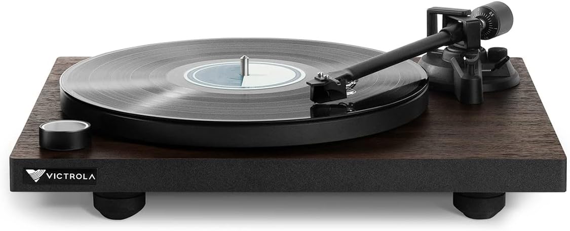 Victrola Premiere T1 Turntable – Elegante reproductor de discos de vinilo moderno, 33-13 y 45 RPM discos de vinilo y LPs, Bluetooth 5.0 integrado,