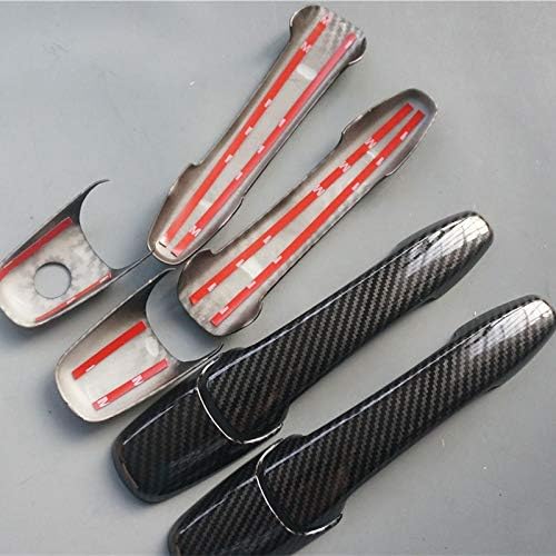 Manija de puerta con impresión de fibra de carbono para Ford Edge Fusion Mustang Lincoln MKZ MKX Mazda 2 3 5 6 RX-8 CX-7 CX-9 (impresión de fibra de