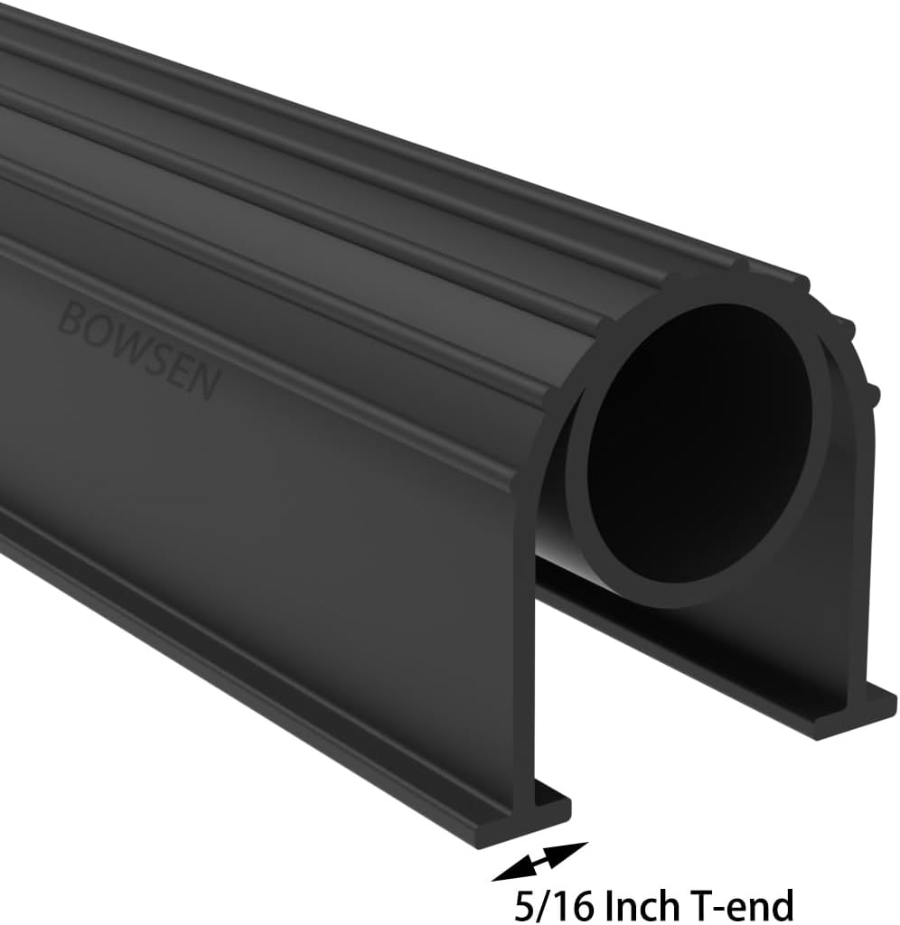 Guardapolvos para puerta de garaje, resistente a la intemperie, sellado de umbral de alto rendimiento, junta de goma EPDM, color negro, extremo en T