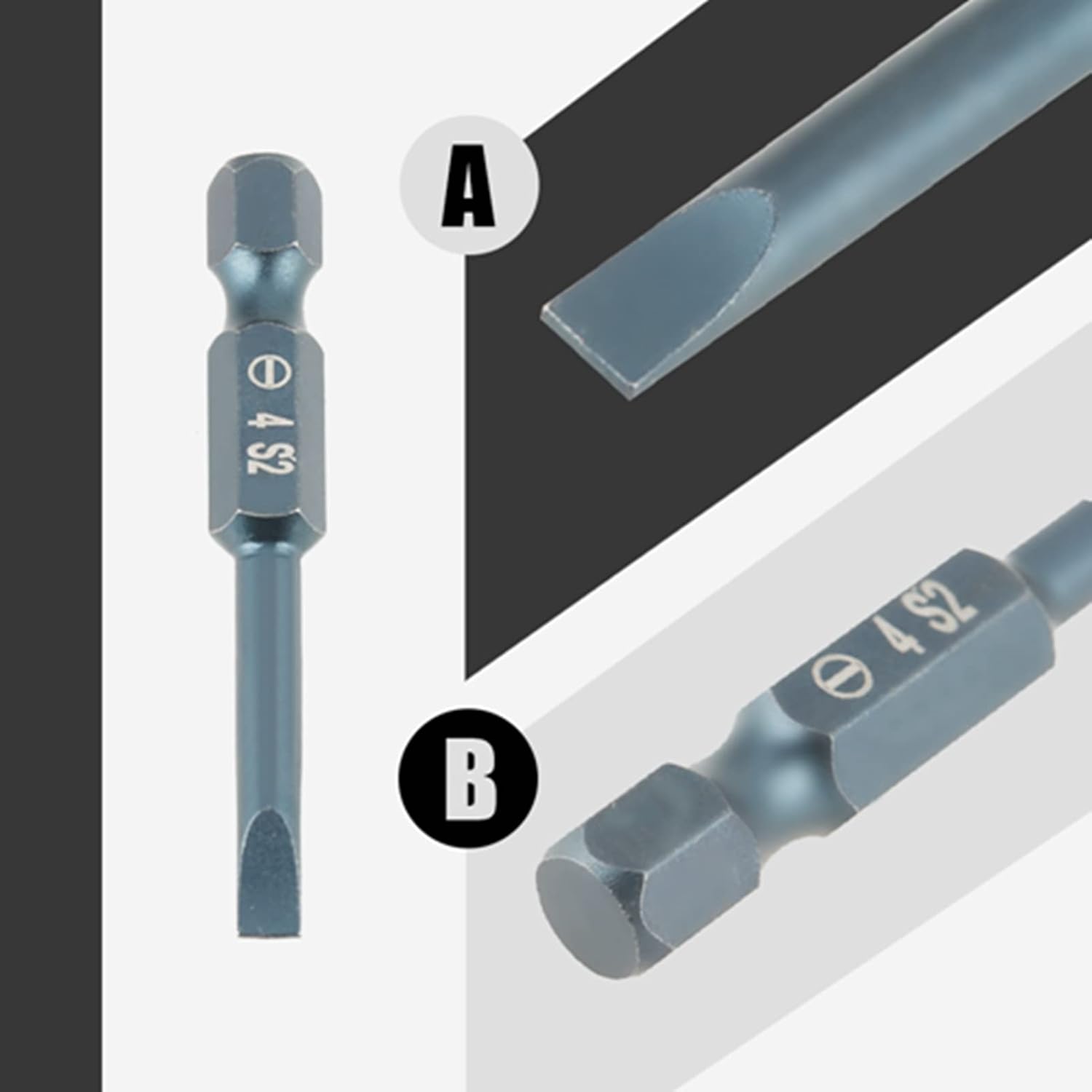 Brocas de destornillador de acero de aleación S2, puntas de destornillador de cabeza plana, puntas de destornillador de acero de 14 pulgadas, puntas