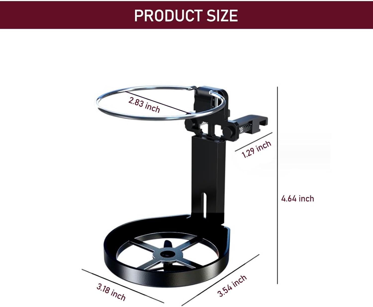 ZKFAR 1 soporte para tazas de automóvil, 4.6 x 3.5 x 3.1 pulgadas, soporte de botella plegable ajustable con resortes, soporte universal