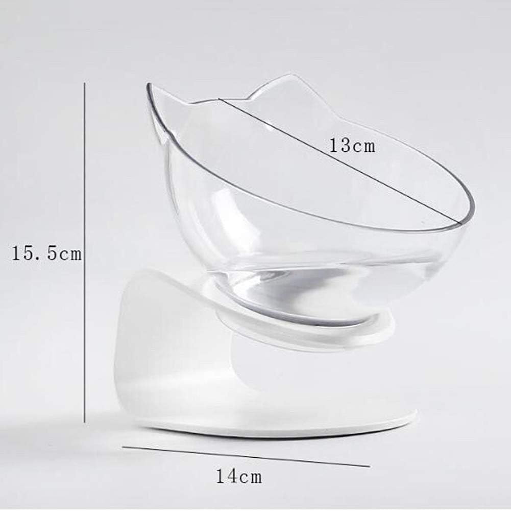 Cuenco elevado para gatos con soporte elevado, diseño inclinado de 15 grados, soporte protector de cuello elevado para alimentos para mascotas,