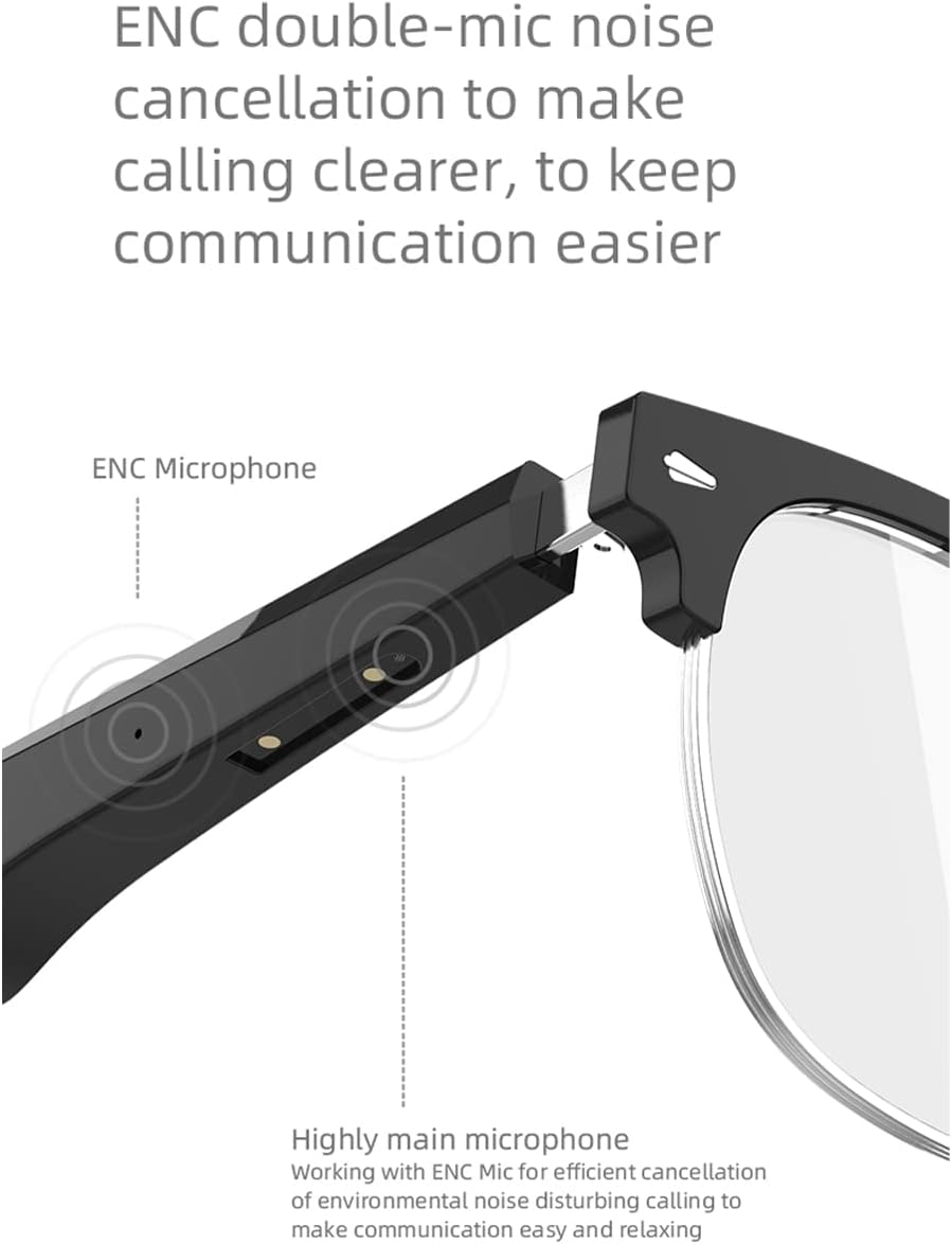 Gafas de audio GT03 gafas Bluetooth de alta calidad sin fugas de sonido, cancelación de ruido avanzada, sonido envolvente 3D HiFi, duración de la