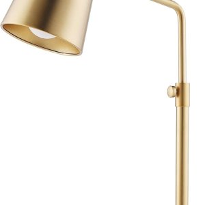 VONLUCE Lámpara de escritorio dorada con bombilla LED ajustable, lámpara de mesa de metal de latón antiguo, base de mármol, lámpara de lectura VONLUCE Lámpara de escritorio dorada con bombilla LED ajustable, lámpara de mesa de metal de latón antiguo, base de mármol, lámpara de lectura