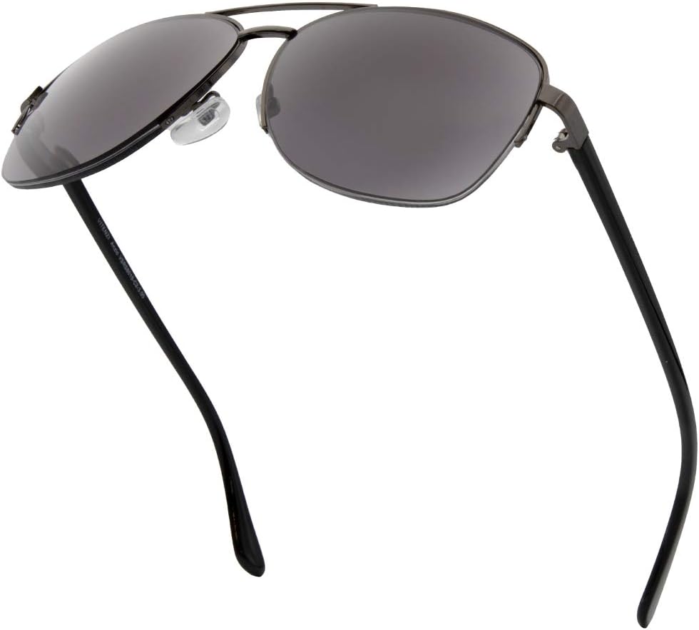 VITENZI Anzio – Gafas de sol con lectores para hombres y mujeres, lentes de lectura de aviador tintados con sol integrados