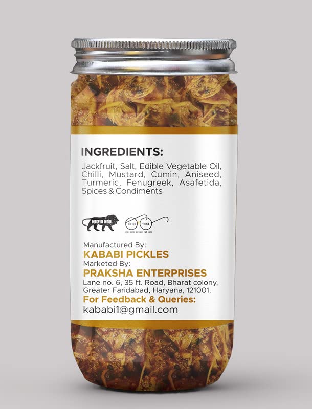 Jackfruit Pickle – Jaca fresca casera  Kathal Ka Aachar (400G) – Receta de la madre  Pepinillo orgánico del norte de la India  Pepinillo de yaca