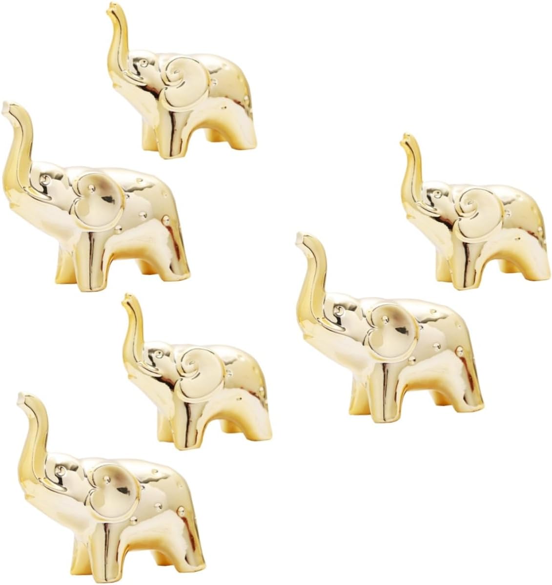 Abaodam 6 piezas de elefante bebé chapado en oro adorno elefante miniatura riqueza suerte estatua jardín elefante estatua fantasma elefante salvaje