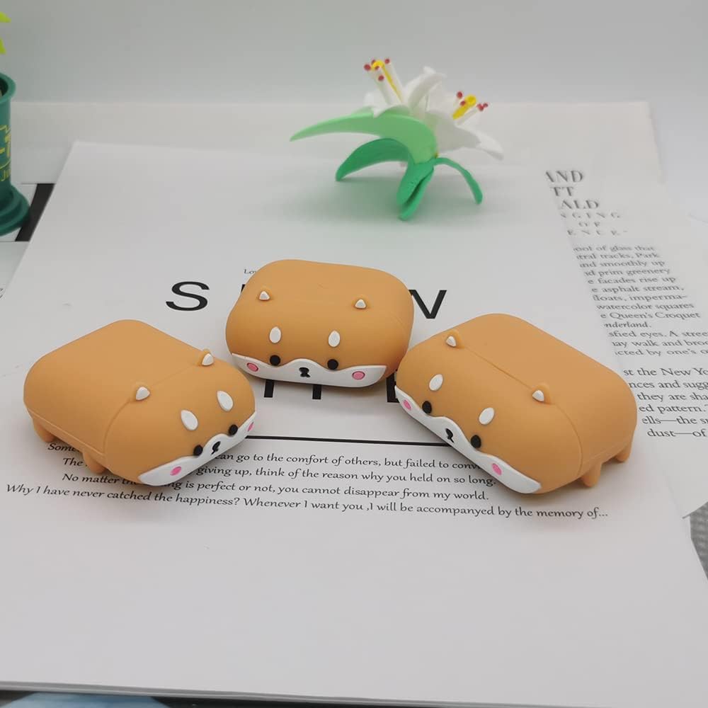 Dehoko Funda compatible con AirPods Corgi de 1 2 generación, funda protectora de silicona 3D de dibujos animados Kawaii divertido lindo diseño de