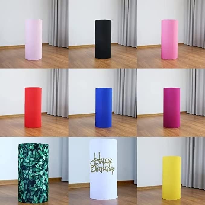 Fundas de zócalo cilíndrico rosa para decoración de fiestas, fundas de pedestal para niñas, baby shower, fiesta de cumpleaños, banquete, boda,