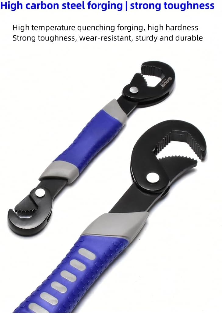 Llave universal de dientes de tres lados, llave de tubo multifuncional, llave ajustable, juego de llaves abiertas grandes y pequeñas