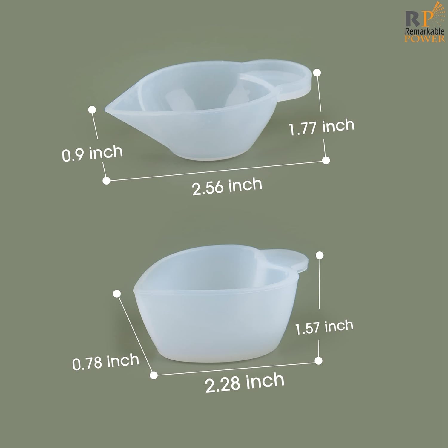 RP Remarkable Power, Paquete de 20 dispensadores de tazas de silicona para tazas medidoras pequeñas, cuencos para mezclar para manualidades de