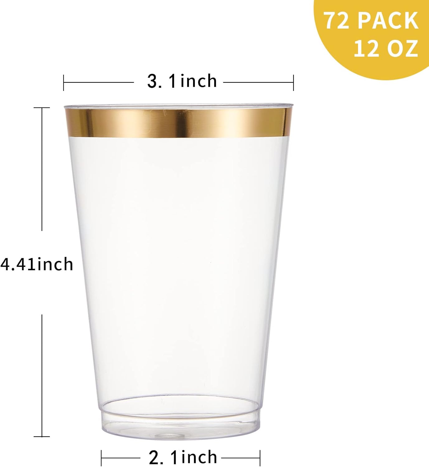 N9R 160 cubiertos de plástico dorado + 72 vasos de plástico dorado + 125 piezas de vajilla de plástico dorado