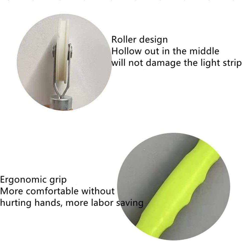QA ha utilizado video Herramientas especiales para pegar tiras de luz Accesorios de tira de luz pegatinas auxiliares rodillo instalación rápida
