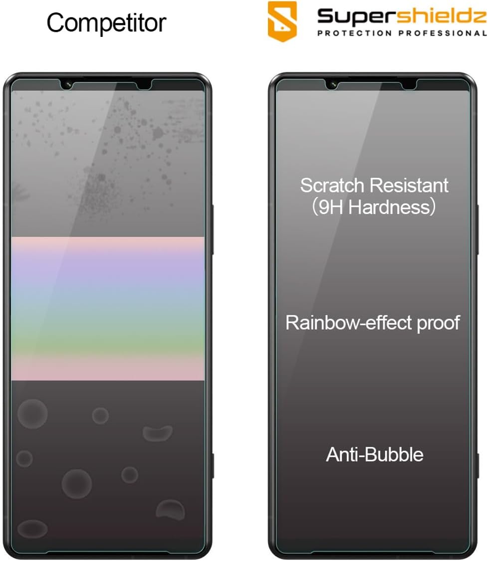 Supershieldz Protector de pantalla de vidrio templado diseñado para Sony (Xperia 5 V), antiarañazos, sin burbujas