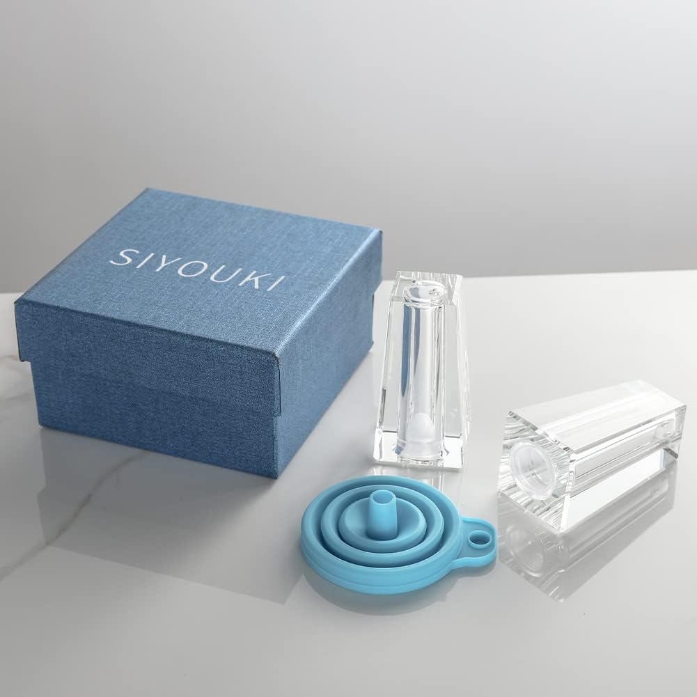 SIYOUKI Juego de 2 saleros y pimenteros recargables de cristal para condimentos, para sal, pimienta blanca y negra, tarros de especias, sal de