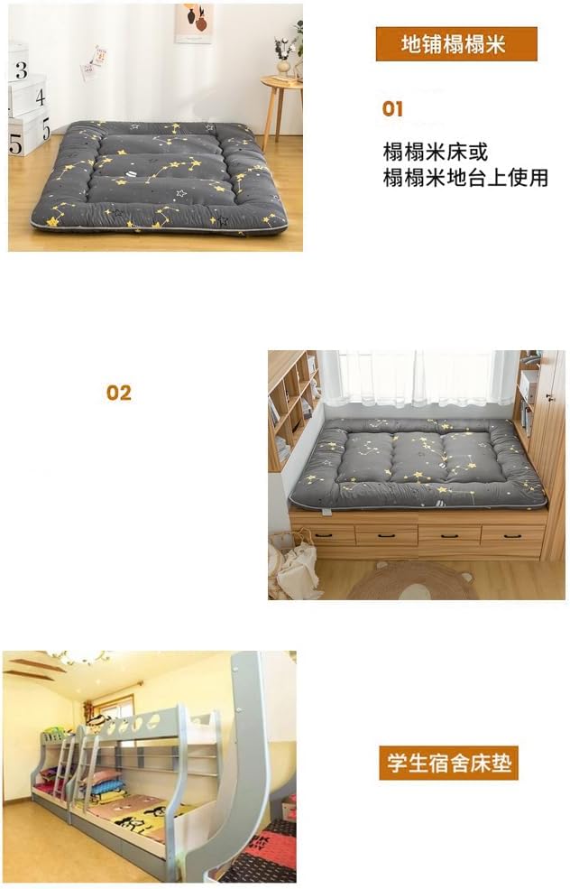 ZIKGER Futón Plegable-Tatami Japones,Colchón De Futón Tradicional,Piso Portátil Cama De Invitados Colchón De Camping