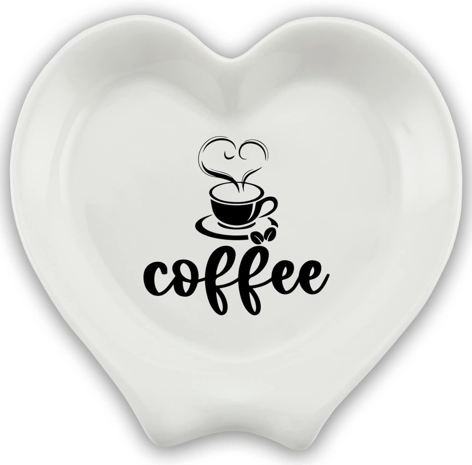 Soporte de cuchara de café de cerámica en forma de corazón, soporte para cuchara de café, cita de café divertida, decoración de estación de café,