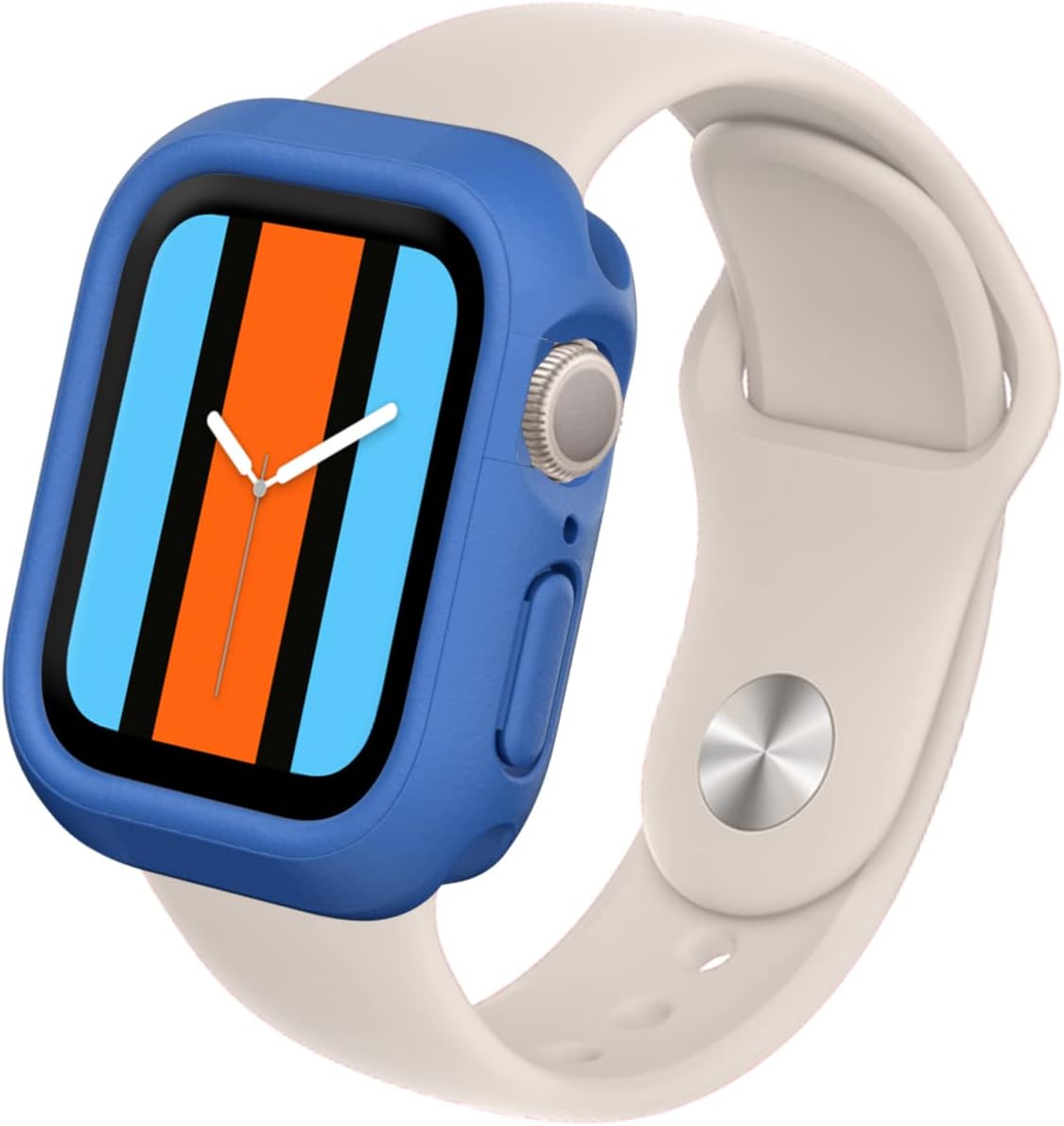 RHINOSHIELD Funda protectora delgada, ligera y absorbente de golpes, compatible con Apple Watch Series 9, 8 y 7 de 1.61 pulgadas, color azul cobalto