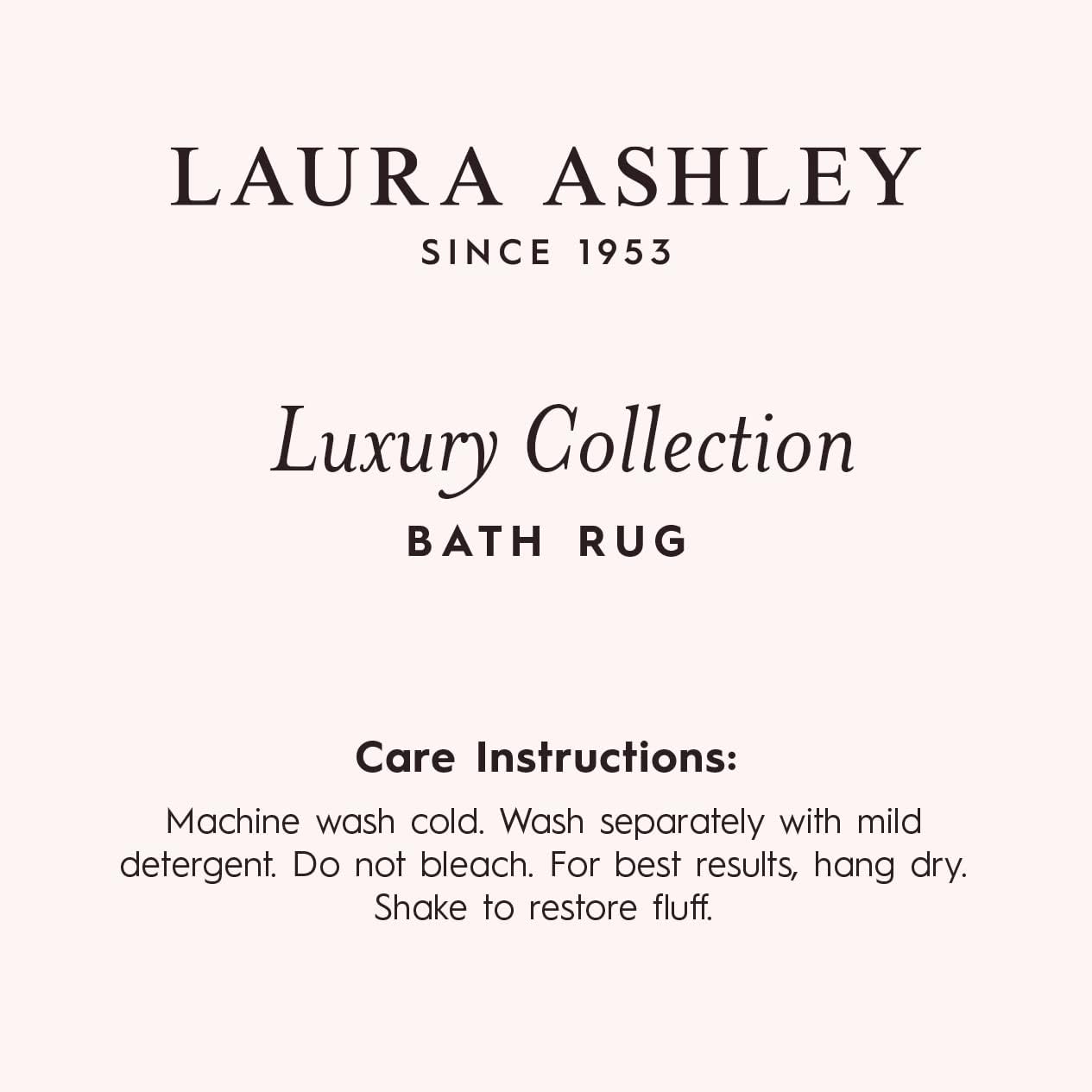 Laura Ashley Tapete de baño de chenilla Astor  100% poliéster  Decoración de baño premium  Lavable a máquina  Respaldo TPR  Mide 20 x 34 pulgadas