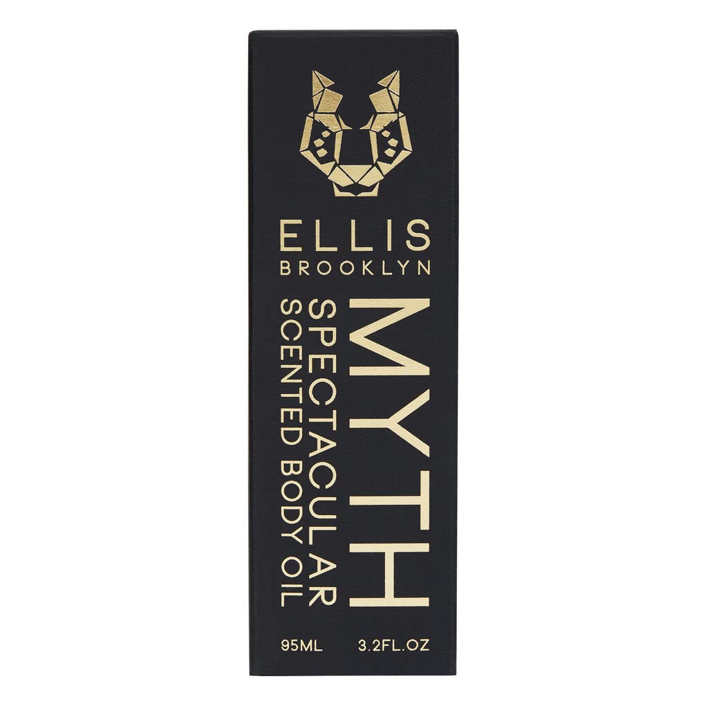 Ellis Brooklyn MYTH Spectacular – Aceite corporal perfumado, bergamota jazmín pachulí, cuidado de la piel hidratante vegano limpio, 3.2 fl oz