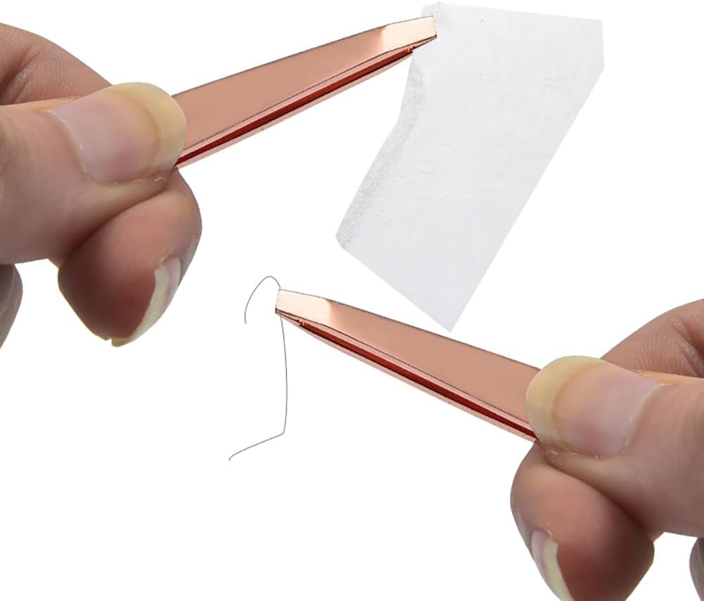 2 pinzas de acero inoxidable para cejas, punta inclinada, removedor de cejas, pinzas de pelo facial, aplicador de pestañas postizas, herramienta de