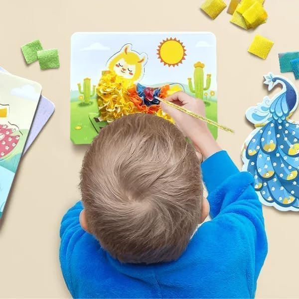 Frenesí de arte de tela, rompecabezas creativo, pintura de pinchazo, kit de bricolaje creativo de arte poke para niñas, kit de manualidades de papel